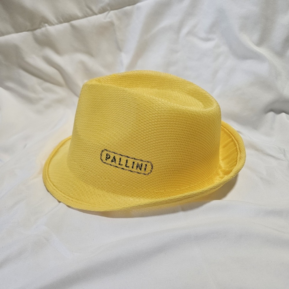 Vintage Pallini Club Nautico Bright Yellow Mesh Fedora Hat Unisex Beach Sun